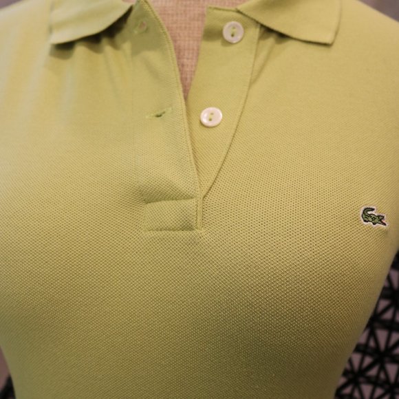 Sz 2 34 XS NWOT green women's LACOSTE  Polo Top - Picture 6 of 8